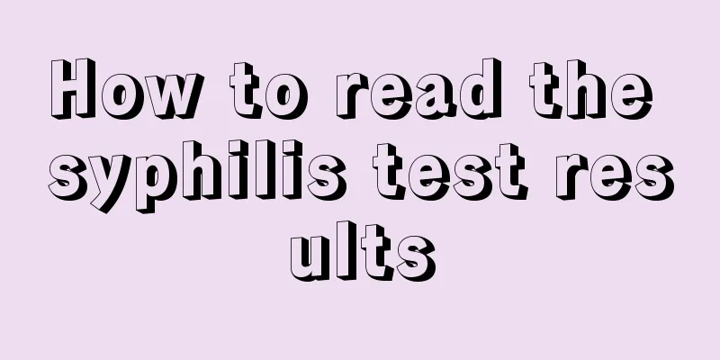 How to read the syphilis test results