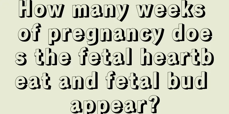 How many weeks of pregnancy does the fetal heartbeat and fetal bud appear?