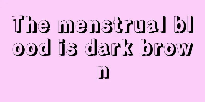 The menstrual blood is dark brown