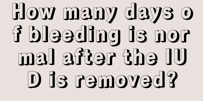 How many days of bleeding is normal after the IUD is removed?