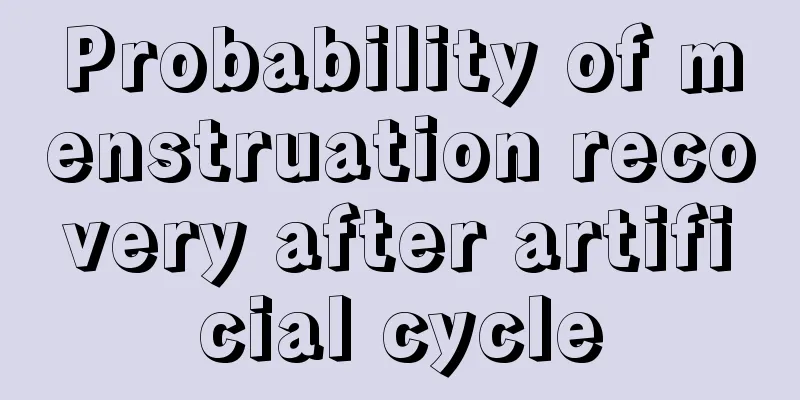 Probability of menstruation recovery after artificial cycle