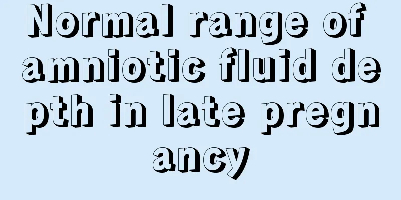 Normal range of amniotic fluid depth in late pregnancy