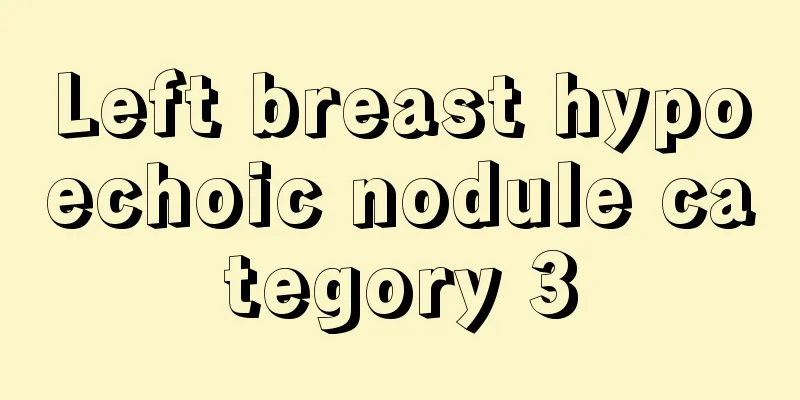 Left breast hypoechoic nodule category 3