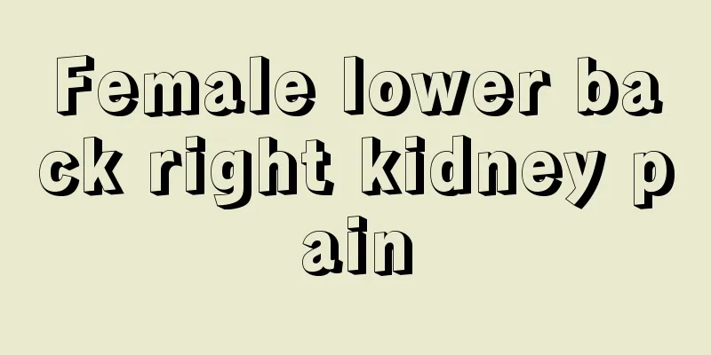 Female lower back right kidney pain