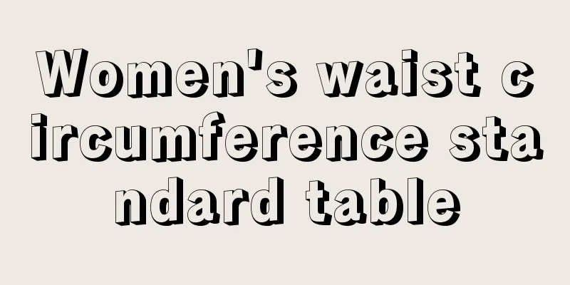 Women's waist circumference standard table