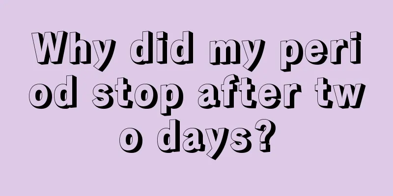 Why did my period stop after two days?