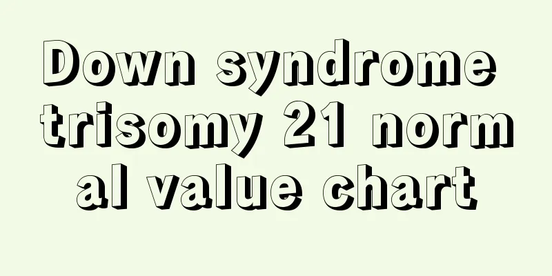 Down syndrome trisomy 21 normal value chart