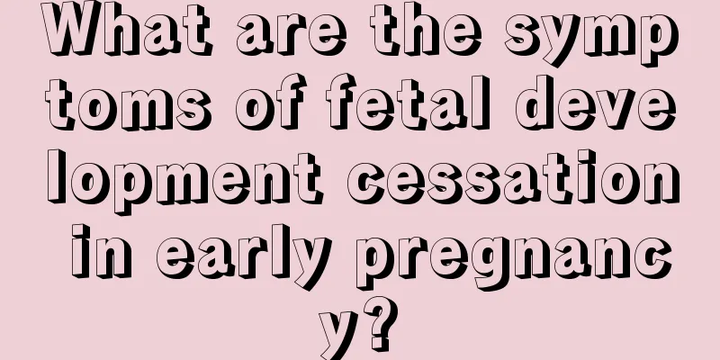 What are the symptoms of fetal development cessation in early pregnancy?