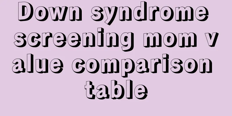 Down syndrome screening mom value comparison table