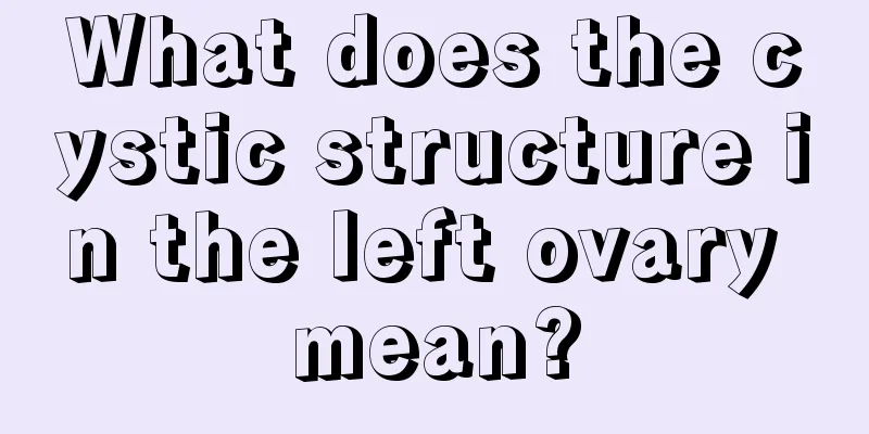 What does the cystic structure in the left ovary mean?