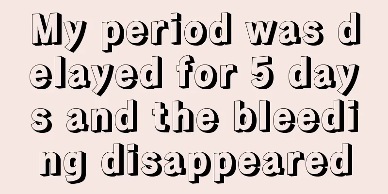 My period was delayed for 5 days and the bleeding disappeared