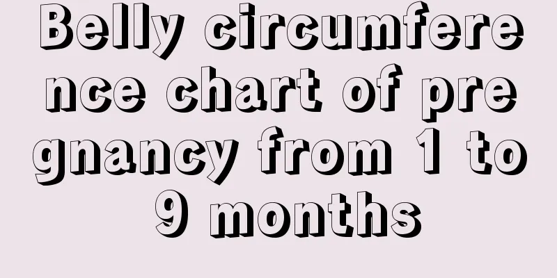 Belly circumference chart of pregnancy from 1 to 9 months