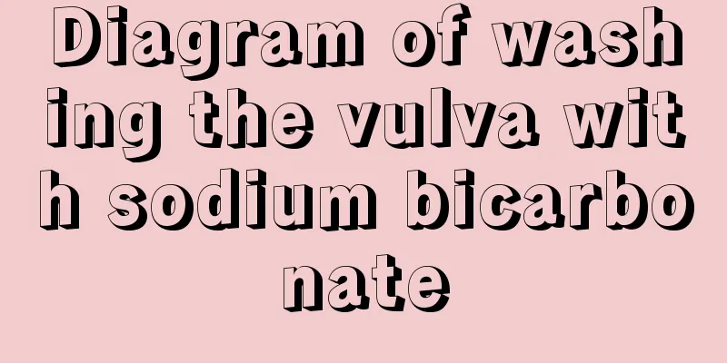 Diagram of washing the vulva with sodium bicarbonate