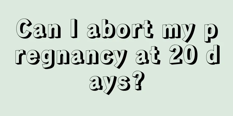 Can I abort my pregnancy at 20 days?