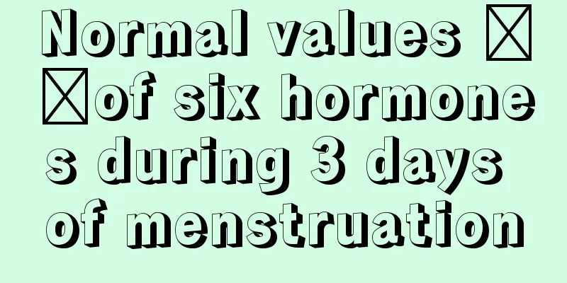 Normal values ​​of six hormones during 3 days of menstruation