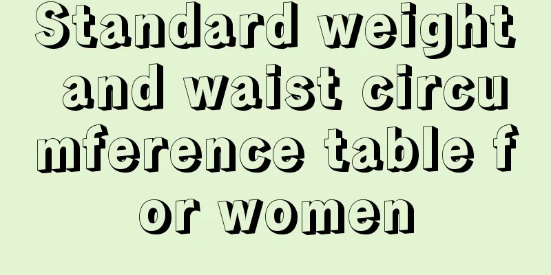 Standard weight and waist circumference table for women