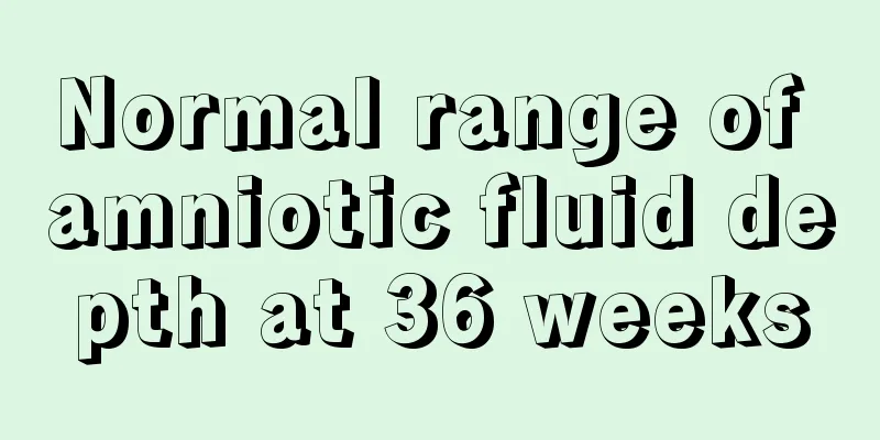 Normal range of amniotic fluid depth at 36 weeks