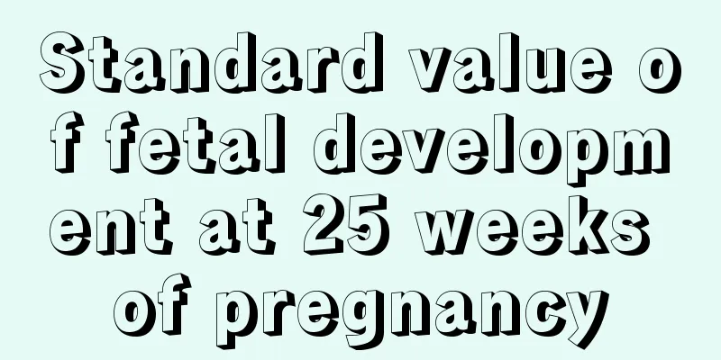 Standard value of fetal development at 25 weeks of pregnancy