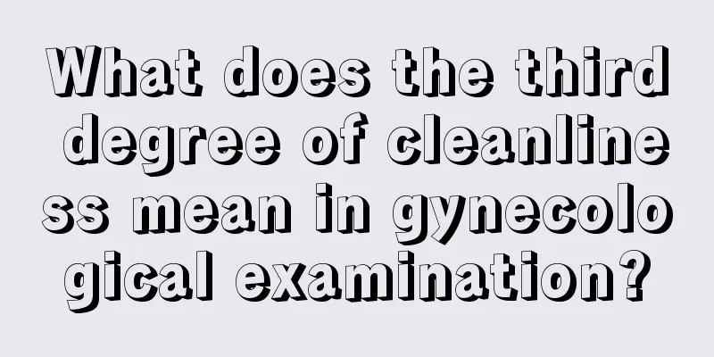 What does the third degree of cleanliness mean in gynecological examination?