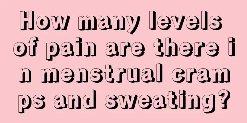 How many levels of pain are there in menstrual cramps and sweating?