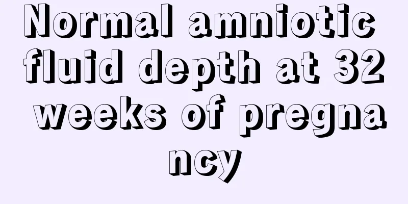 Normal amniotic fluid depth at 32 weeks of pregnancy