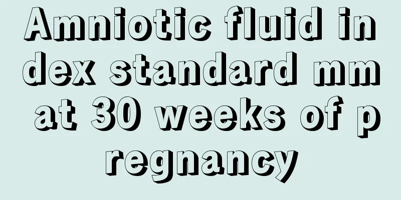 Amniotic fluid index standard mm at 30 weeks of pregnancy