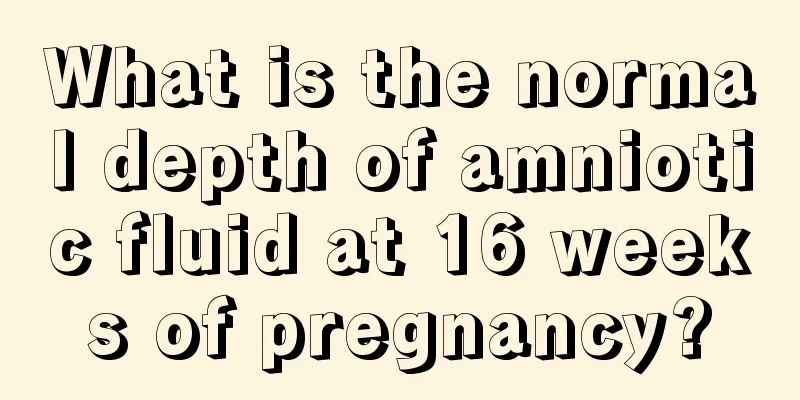 What is the normal depth of amniotic fluid at 16 weeks of pregnancy?