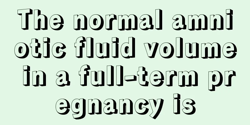 The normal amniotic fluid volume in a full-term pregnancy is