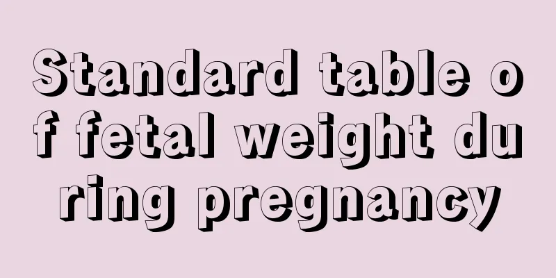 Standard table of fetal weight during pregnancy