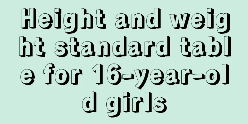 Height and weight standard table for 16-year-old girls