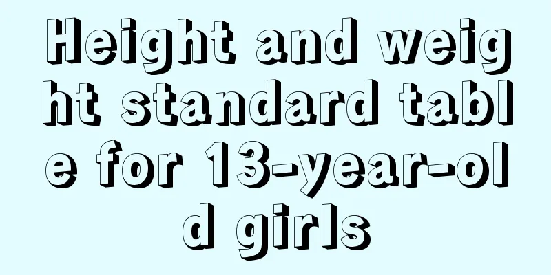 Height and weight standard table for 13-year-old girls