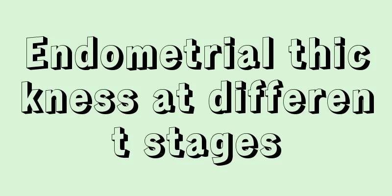 Endometrial thickness at different stages