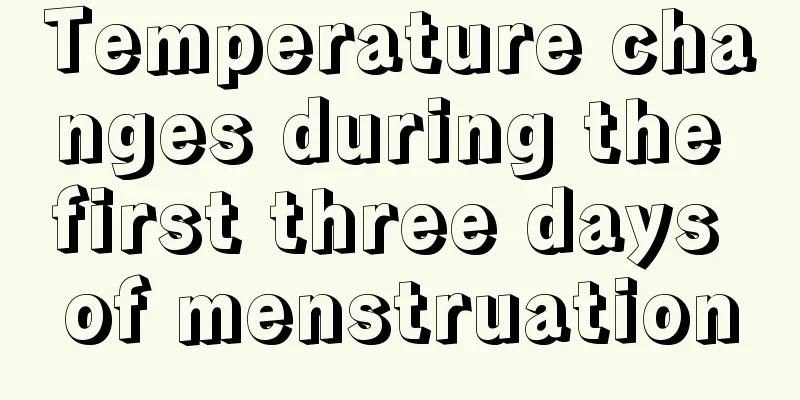 Temperature changes during the first three days of menstruation