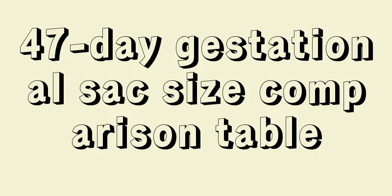 47-day gestational sac size comparison table