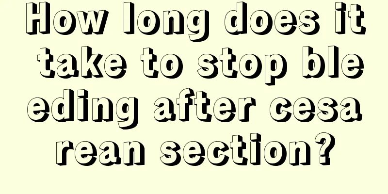 How long does it take to stop bleeding after cesarean section?