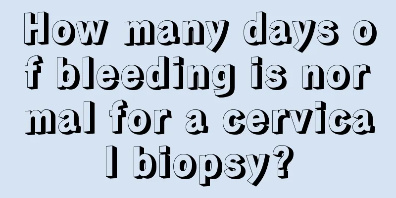 How many days of bleeding is normal for a cervical biopsy?