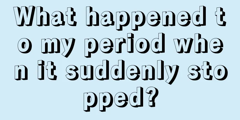 What happened to my period when it suddenly stopped?