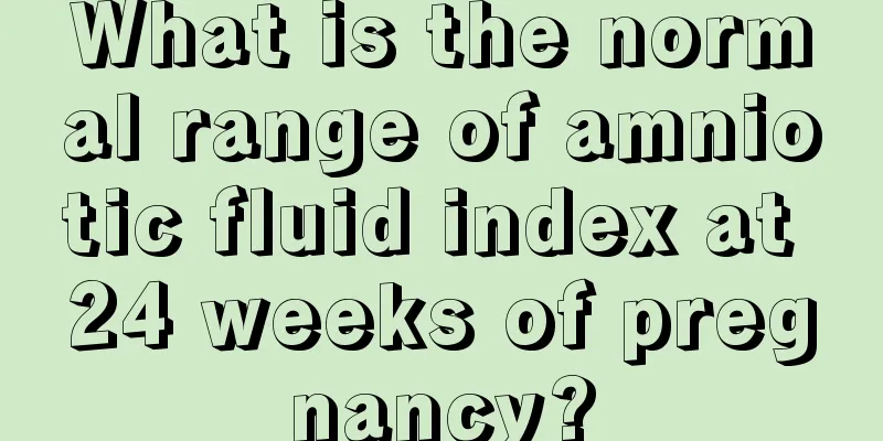 What is the normal range of amniotic fluid index at 24 weeks of pregnancy?