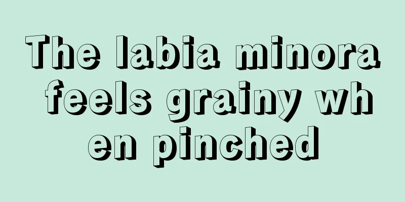 The labia minora feels grainy when pinched