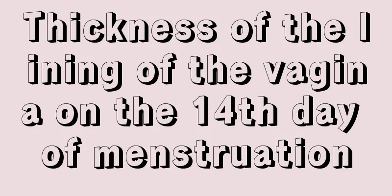 Thickness of the lining of the vagina on the 14th day of menstruation