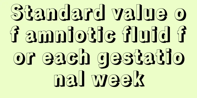 Standard value of amniotic fluid for each gestational week