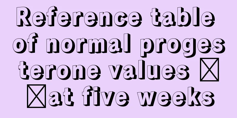 Reference table of normal progesterone values ​​at five weeks