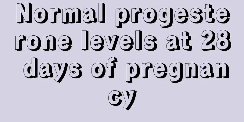 Normal progesterone levels at 28 days of pregnancy