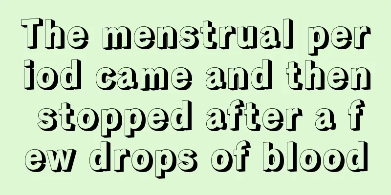 The menstrual period came and then stopped after a few drops of blood