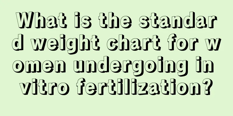 What is the standard weight chart for women undergoing in vitro fertilization?