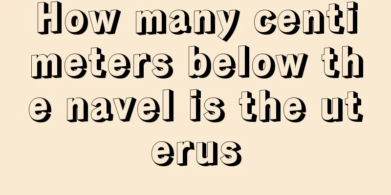 How many centimeters below the navel is the uterus