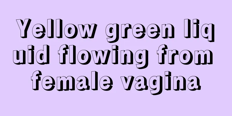 Yellow green liquid flowing from female vagina