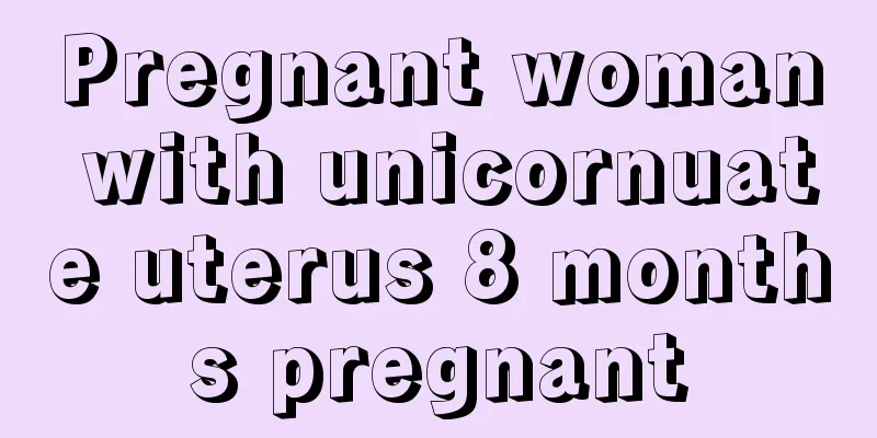 Pregnant woman with unicornuate uterus 8 months pregnant