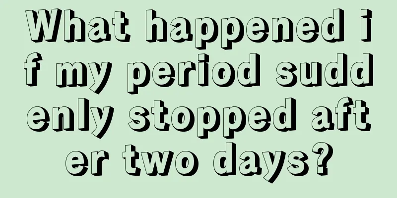 What happened if my period suddenly stopped after two days?