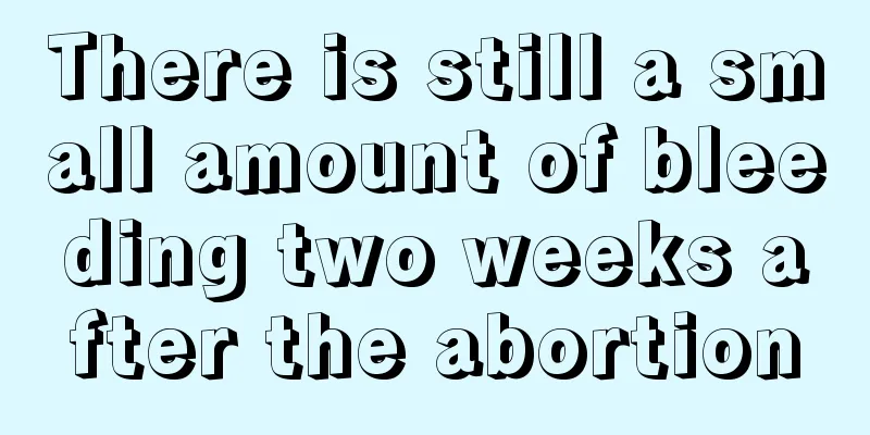 There is still a small amount of bleeding two weeks after the abortion